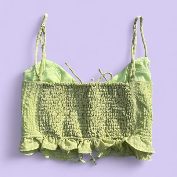 Emory Park Lime Green Lace-Up Crop Top NWT Size L - Picture 5 of 5